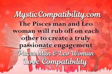 are leo woman and pisces man compatible|leo and pisces compatibility percentage.